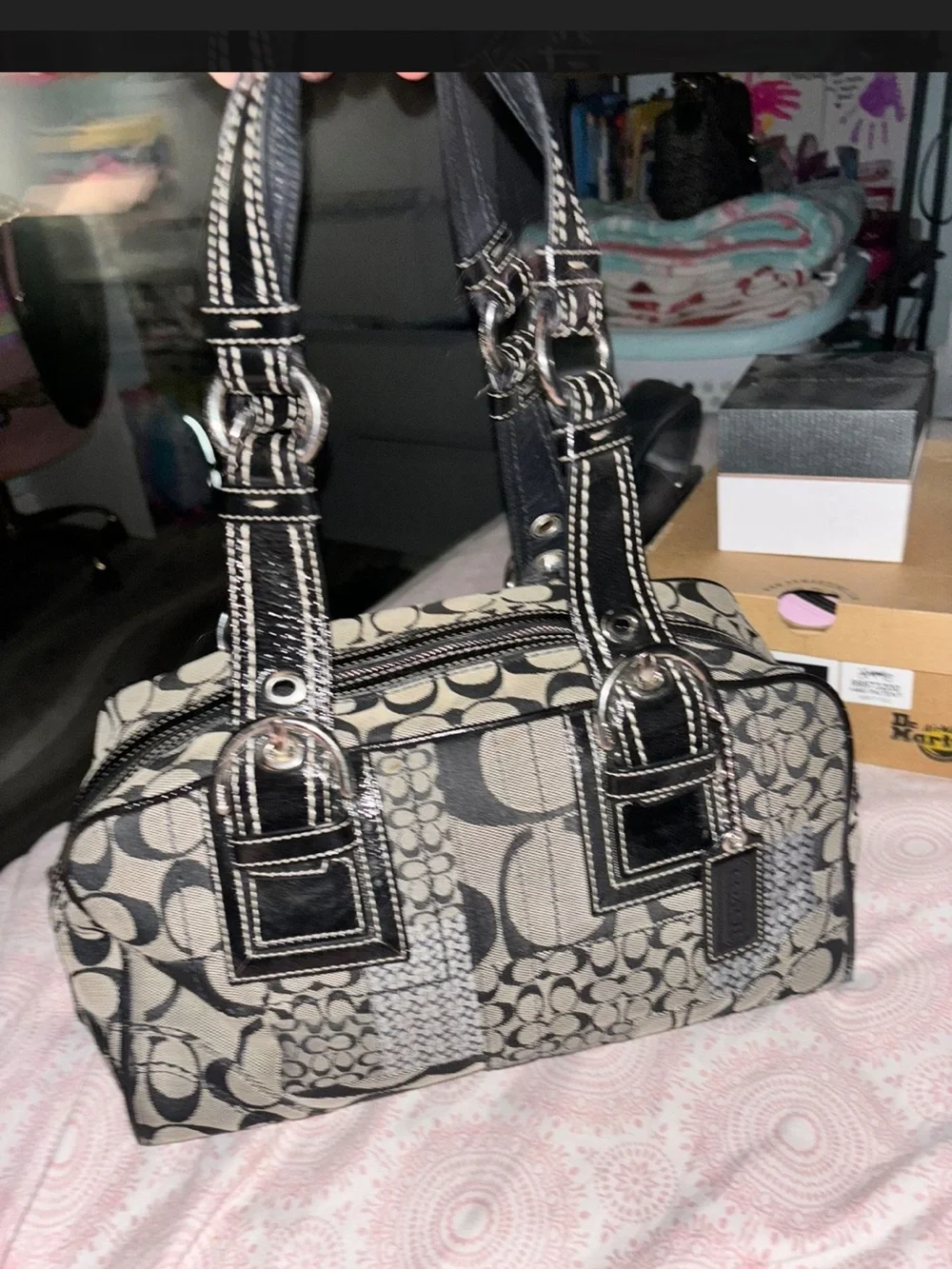 ISO: Coach Tan and Brown Signature Patchwork Satchel